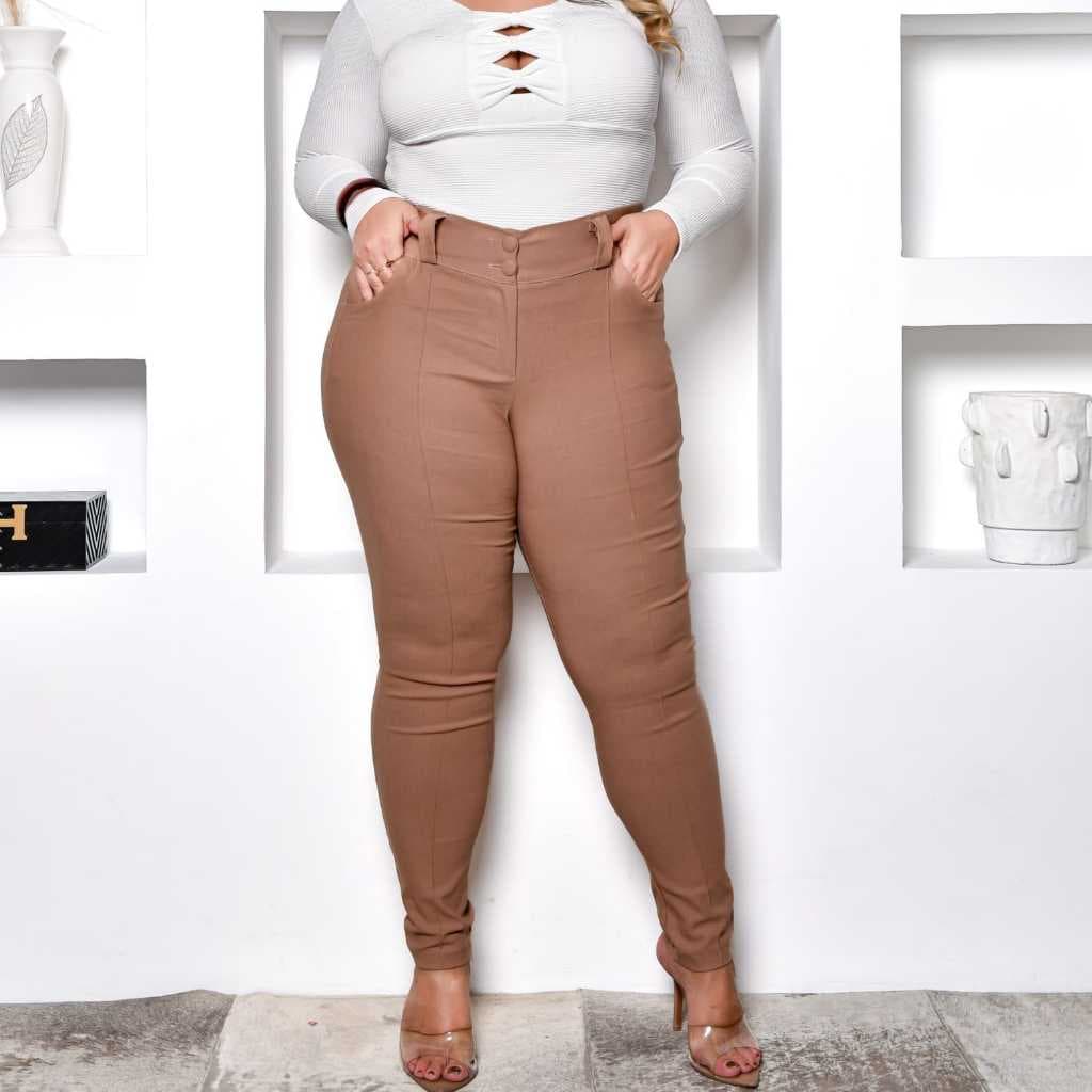 Calça Social Plus Size Feminino Bengaline