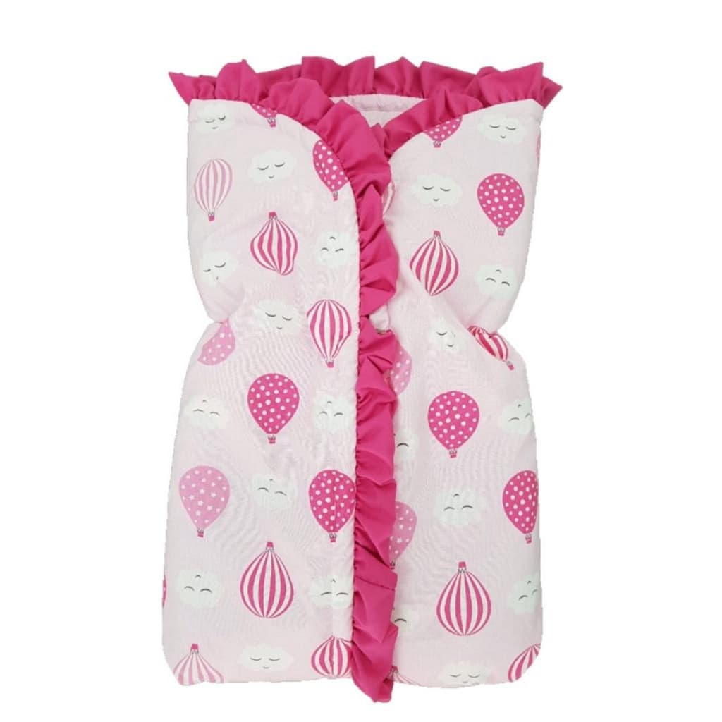 Porta Bebê Saco de Dormir Quentinho e Macio Balões Rosa Enxoval Inverno