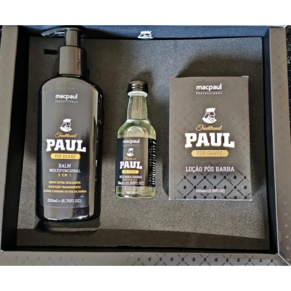 kit Barba Profisional Macpaul 3 itens