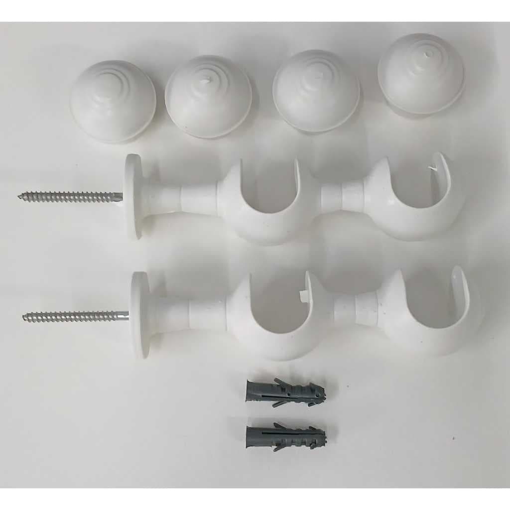 Kit Suporte Para Cortina Duplo 19/19mm Branco
