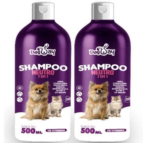 Kit Shampoo 7 em 1 Neutro, Clareador Escurecedor Filhotes Condicionador Banho e Tosa