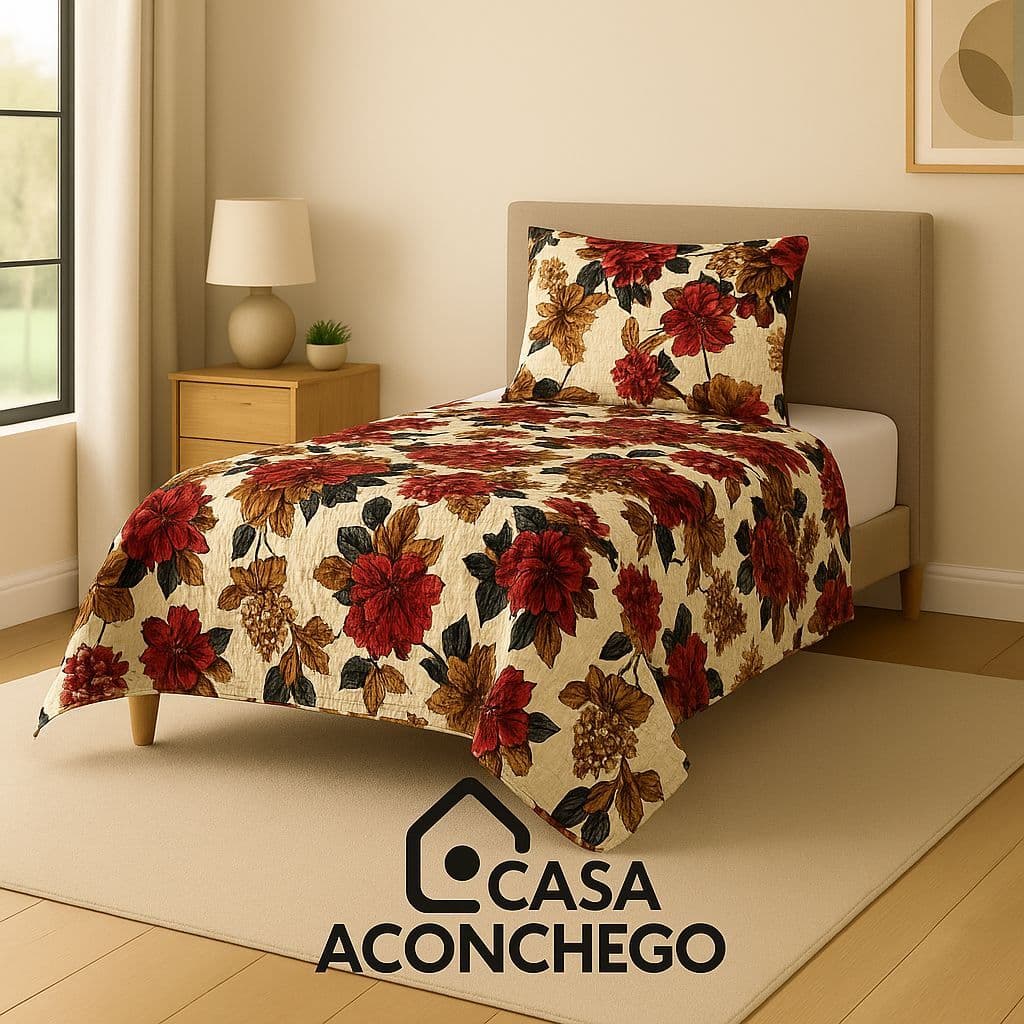 Cobre Leito Solteiro 2 Peças em Tecido Piquet – Leve, Prático e Elegante | Promoção Imperdível!