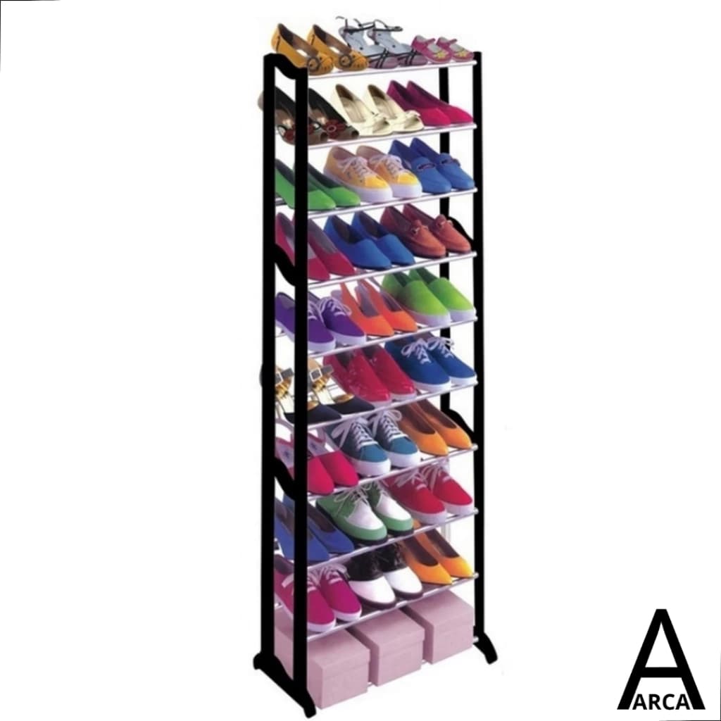 Sapateira 10 e 4 Andares Vertical Organizador Desmontável Prateleira Estante