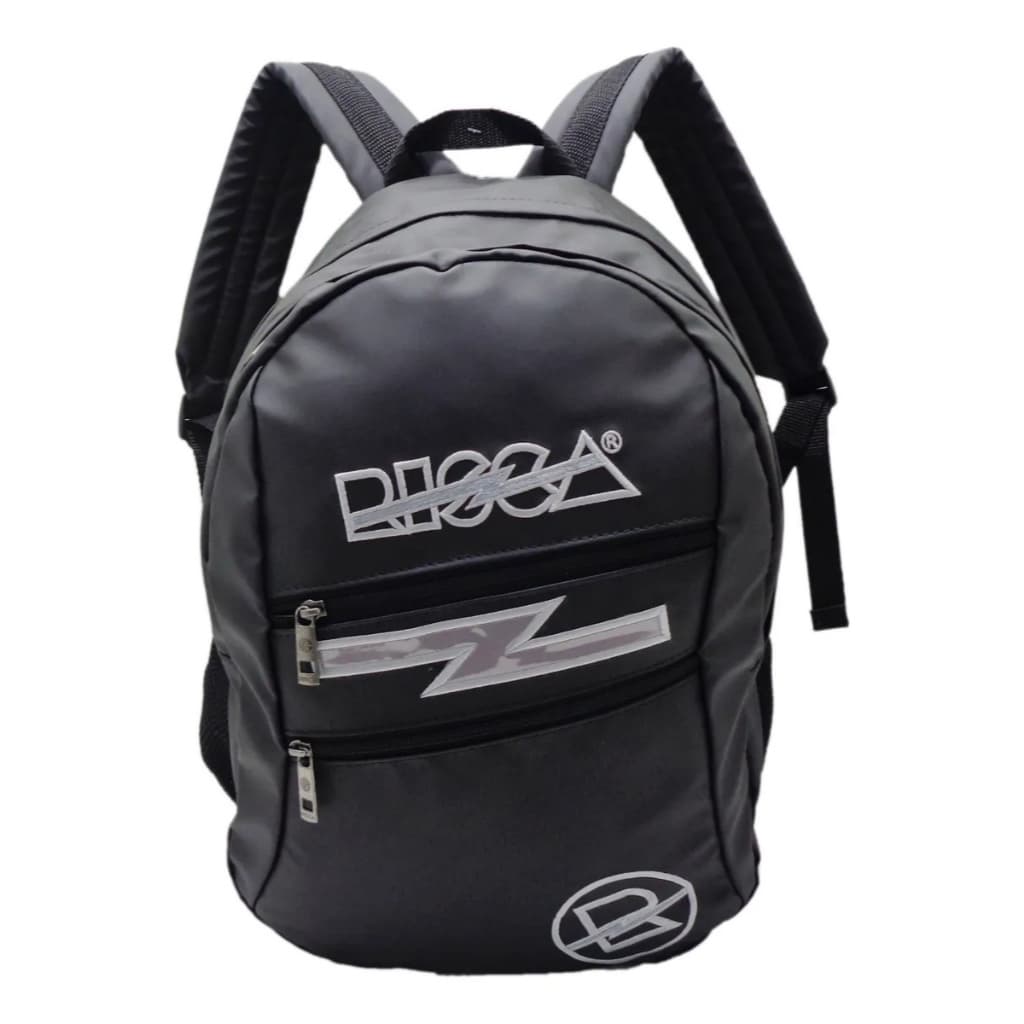 Mochila Unissex Emborrachada Liso De Costas Preto Estruturada 2 Div Original Resistente Risca