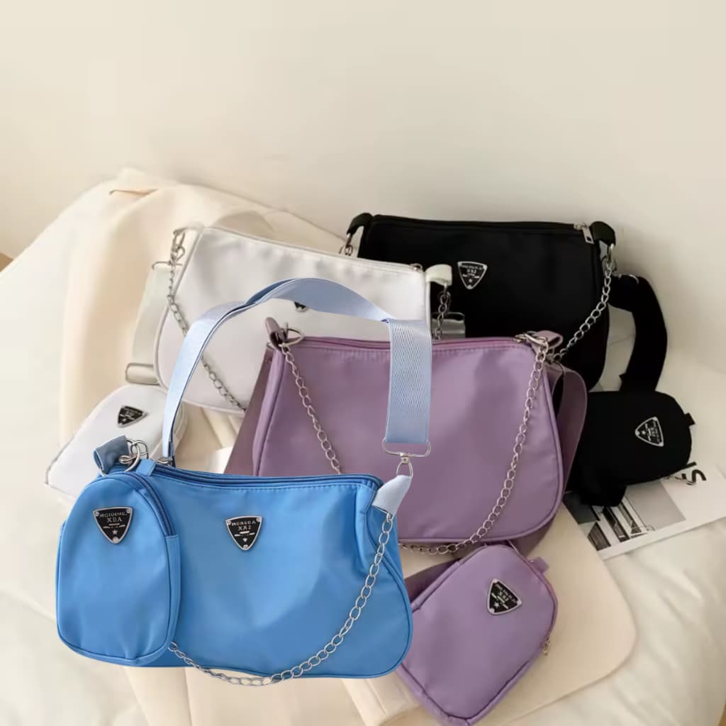 Bolsa Crossbody Feminina Transversal com Corrente e Alça Bag Novo Estilo Festival Festa Balada Shop
