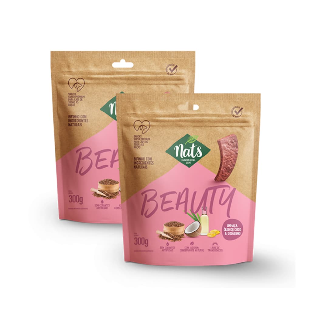 Kit 2 Bifinho Beauty Nats p/ Cães 300g Cada