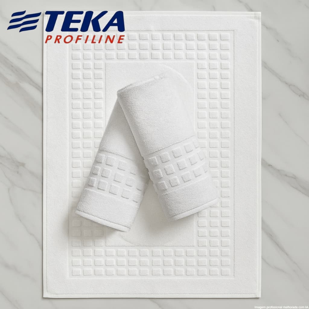 Kit 3 Toalhas de Piso 48x80 Branca Teka Toronto Profiline Algodão Alta Absorção Banheiro Hotel