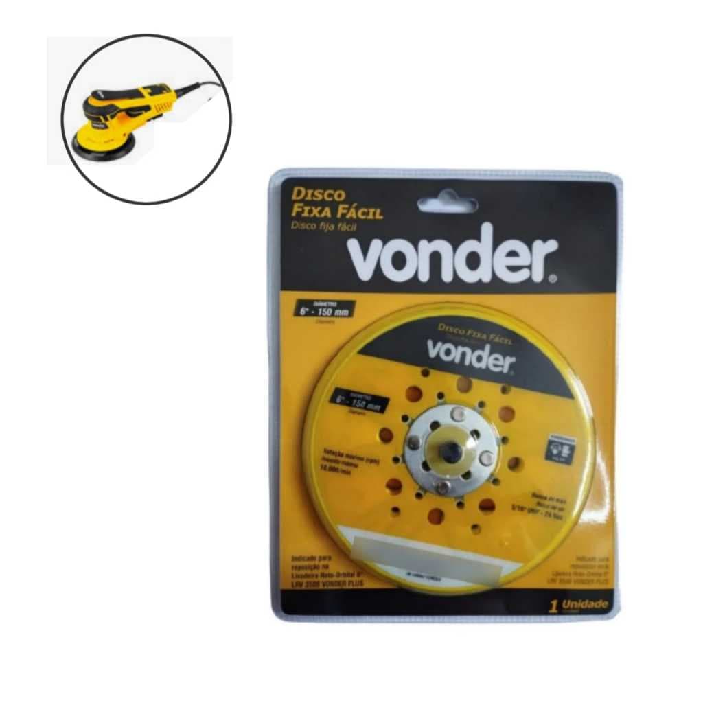 Disco Base Com Velcro Para Lixadeira Lrv350b Vonder 150mm Original