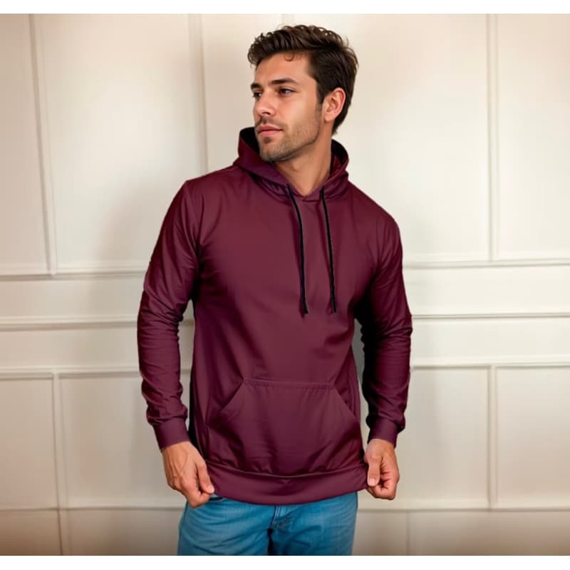 Moletom Masculino Canguru Com Capuz Liso Blusa de Frio Casaco Blusao Inverno Premium