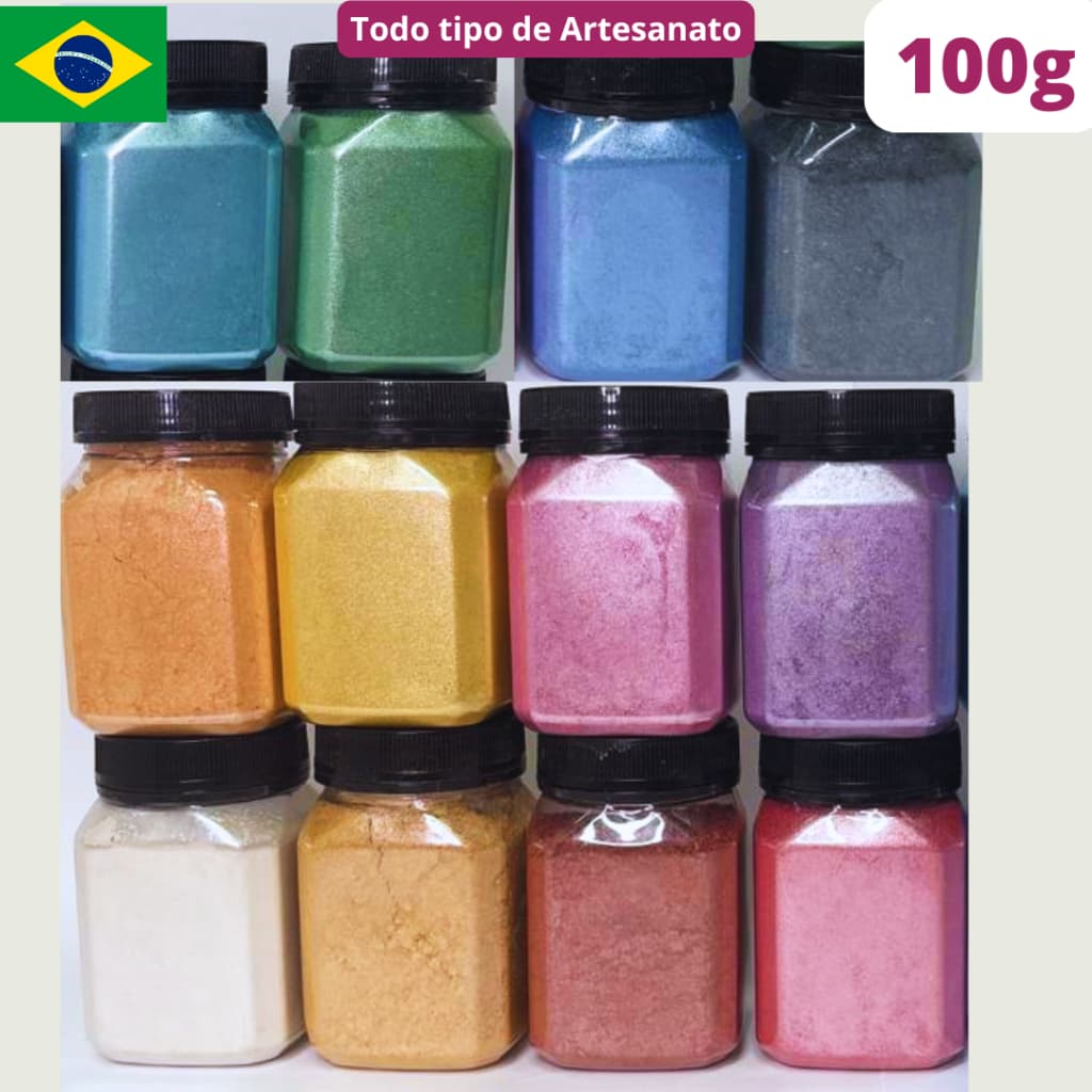 100g pote mica pigmento metálico perolado colorido corante resina epóxi artesanato diy vela sabonete