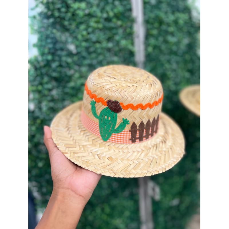 Chapéu de Palha Caipira Festa Junina Arraia Costumizado Cor Sortida
