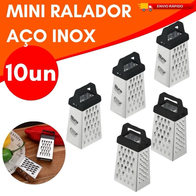 Kit 10 Peças Mini Ralador 4 Faces Inox Rala Legumes Multifuncional Cozinha Lembrancinha