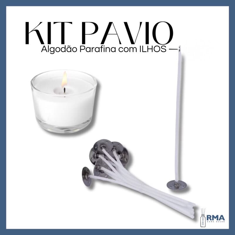 Kit Pavio B2030 10cm FINO parafinado com Ilhós Velas Artesanais | Compatível  Pote Nadir 156ml – 10, 50 ou 150 Unidades
