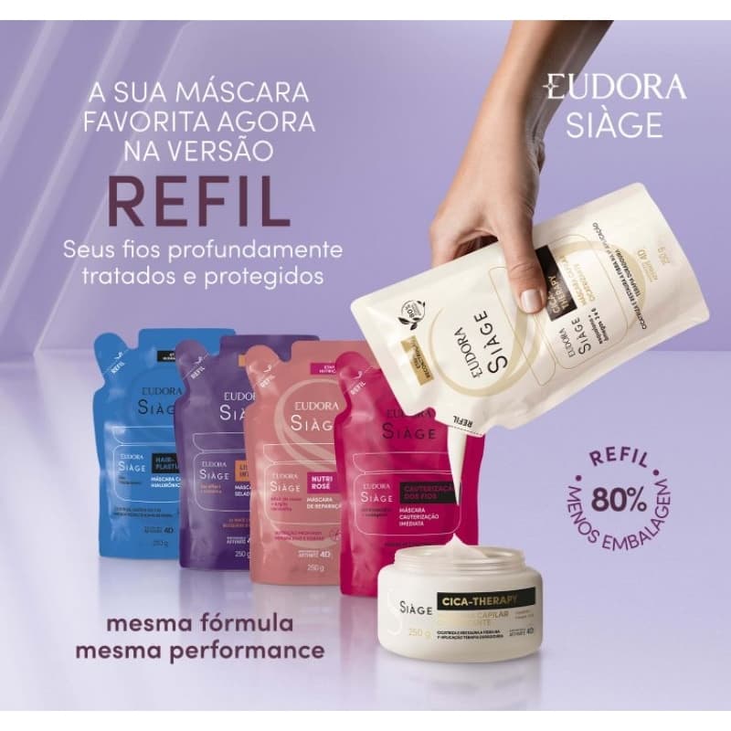 Refil  de máscara  Siàge Cronograma Capilar Máscara - Hidratação / reconstrução / Nutrição de Eudora