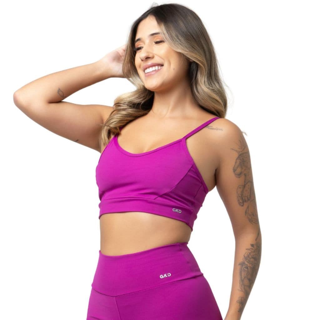 Top Duplo Alcinha Alta Sustentação Fitness Academia - GKD Original