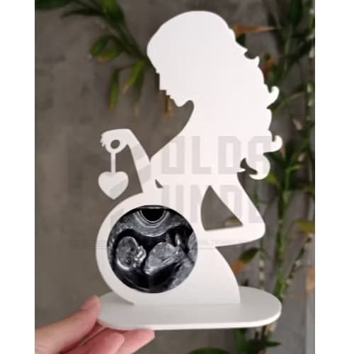 Porta Retrato de Ultrassom - Mãe Gestante - Impressão 3D