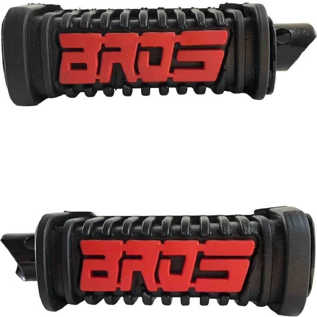Pedaleira BROS 150-160 Retrátil Traseira Par Pedal Moto Vermelha Personalizada