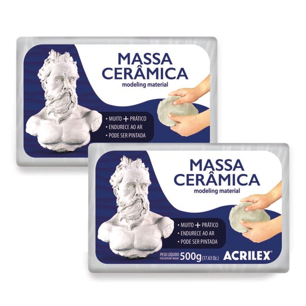 Massa Cerâmica para Modelar 500g e 1Kg Acrilex