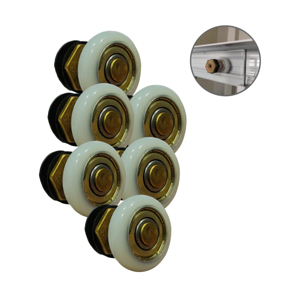 Kit Roldana Excêntrica 30mm Com Regulagem P/ Box De Banheiro Porta De Vidro Temperado Janela Blindex De 8mm e 10mm 1125e
