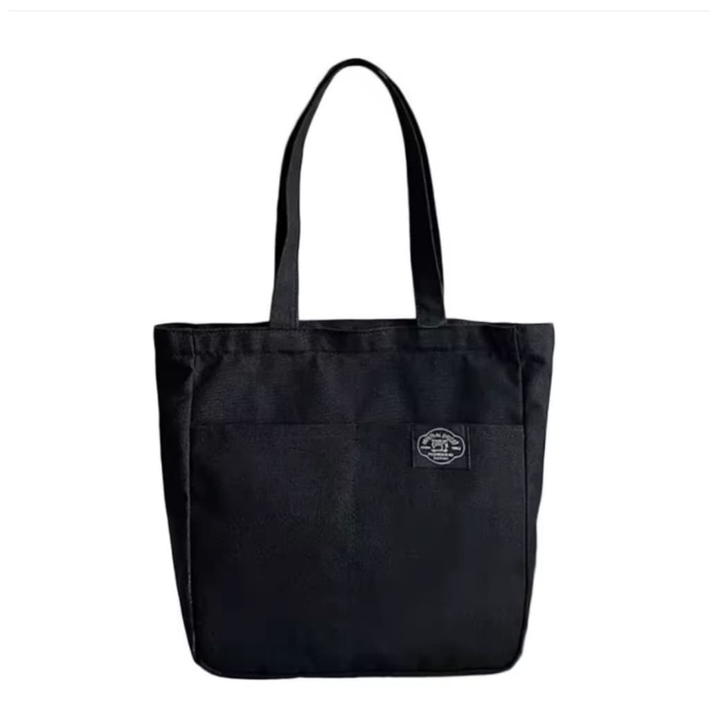 Sacola de lona casual chic, grande capacidade, da moda - COR PRETA