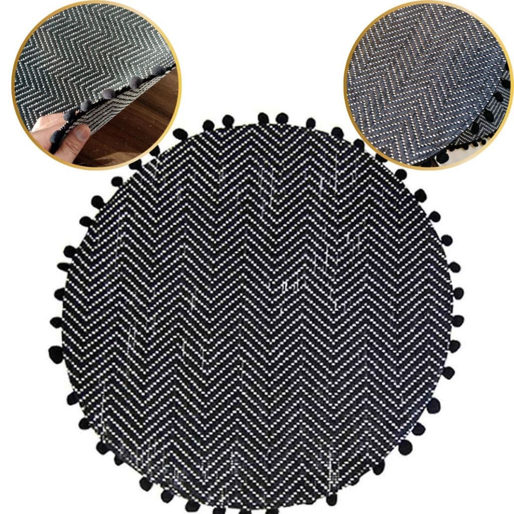 Toalha Jogo Americano De Fibras Redondo Zig Zag 38 Cm -01 unidade