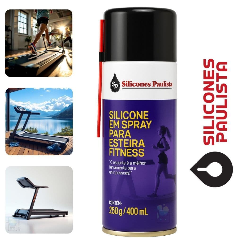Silicone Spray Lubrificante p/ Esteira Ergométrica 400ml – Silêncio, Desempenho e Proteção!