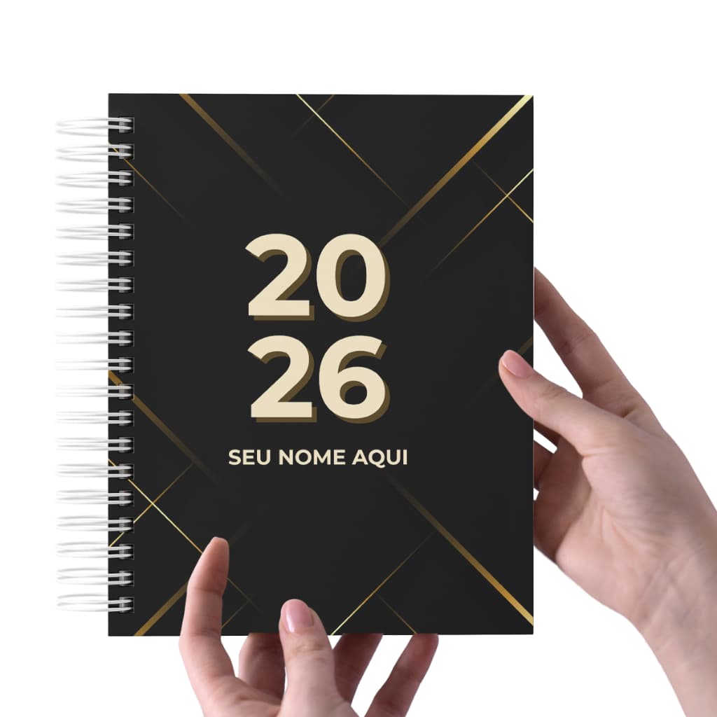 Agenda Personalizada Capa Dura masculina Datada Com Seu Nome 1 dia por página