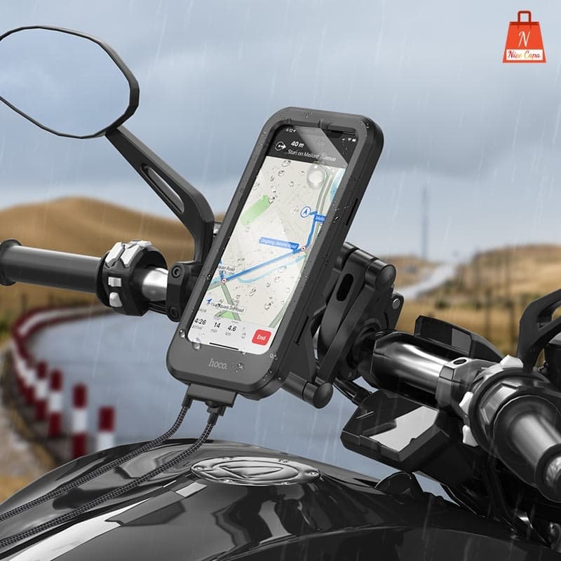 Suporte magnético telescópico para celular de motocicleta bolsa à prova d'água para navegação de celular em carro