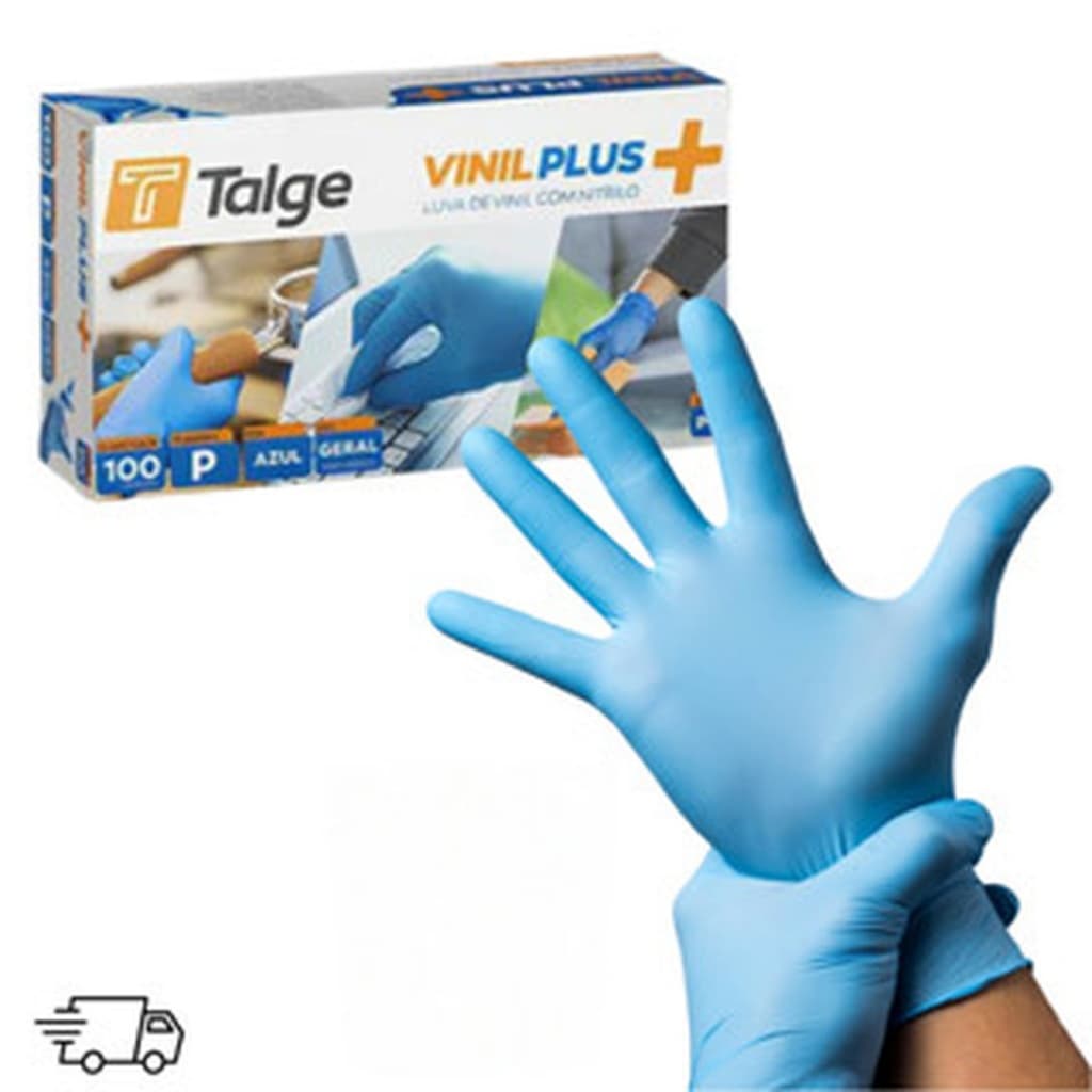 Kit Até 10 Caixas De Luva Vinil Azul Tamanho P M G Sem Pó Muito Resistente 1000 unidades