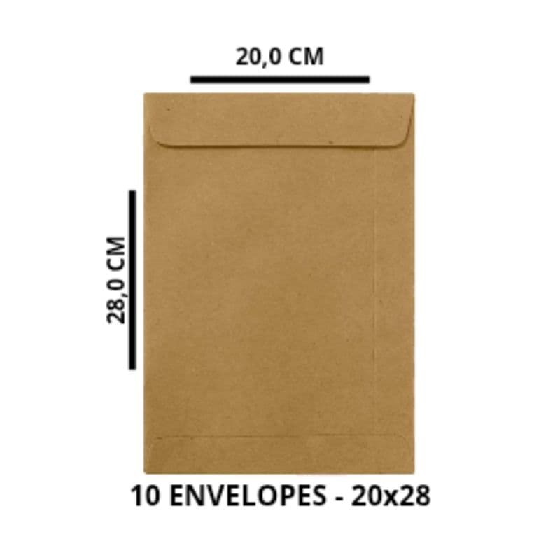 Envelopes kraft Pardo Natural 10un 20x28