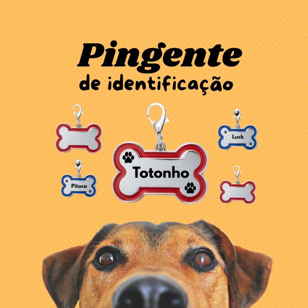 Placa Pingente de Identificação Pet Cachorro Cão Gato personalizado