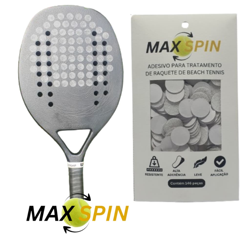 Adesivo Para Raquete Beach Tennis Tratamento Antiderrapante Kit 146 Peças MAX SPIN®