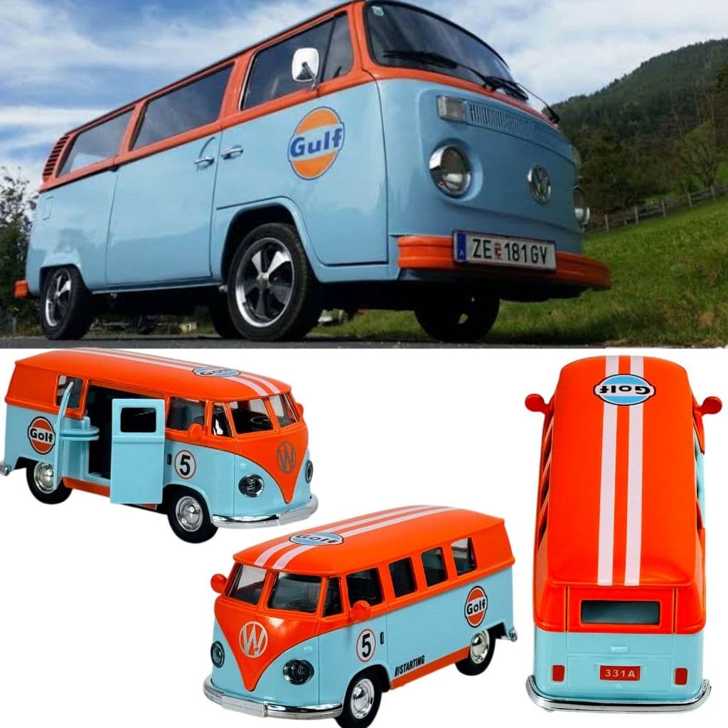 Kombi Em Miniatura Carrinho De Fricção De Ferro Colecionável