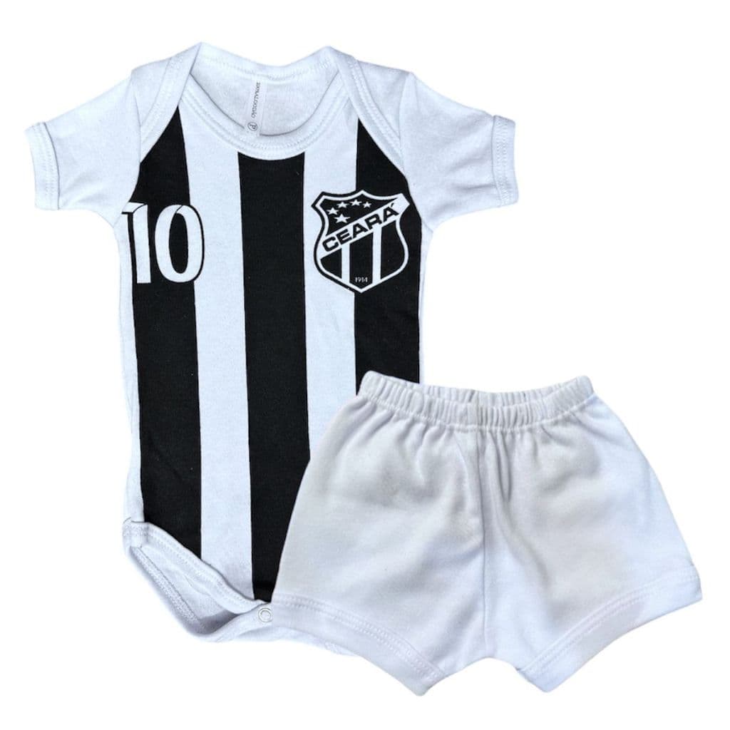 Kit Body Bebê Ceará + Shorts Mesversário Menino Menina Futebol