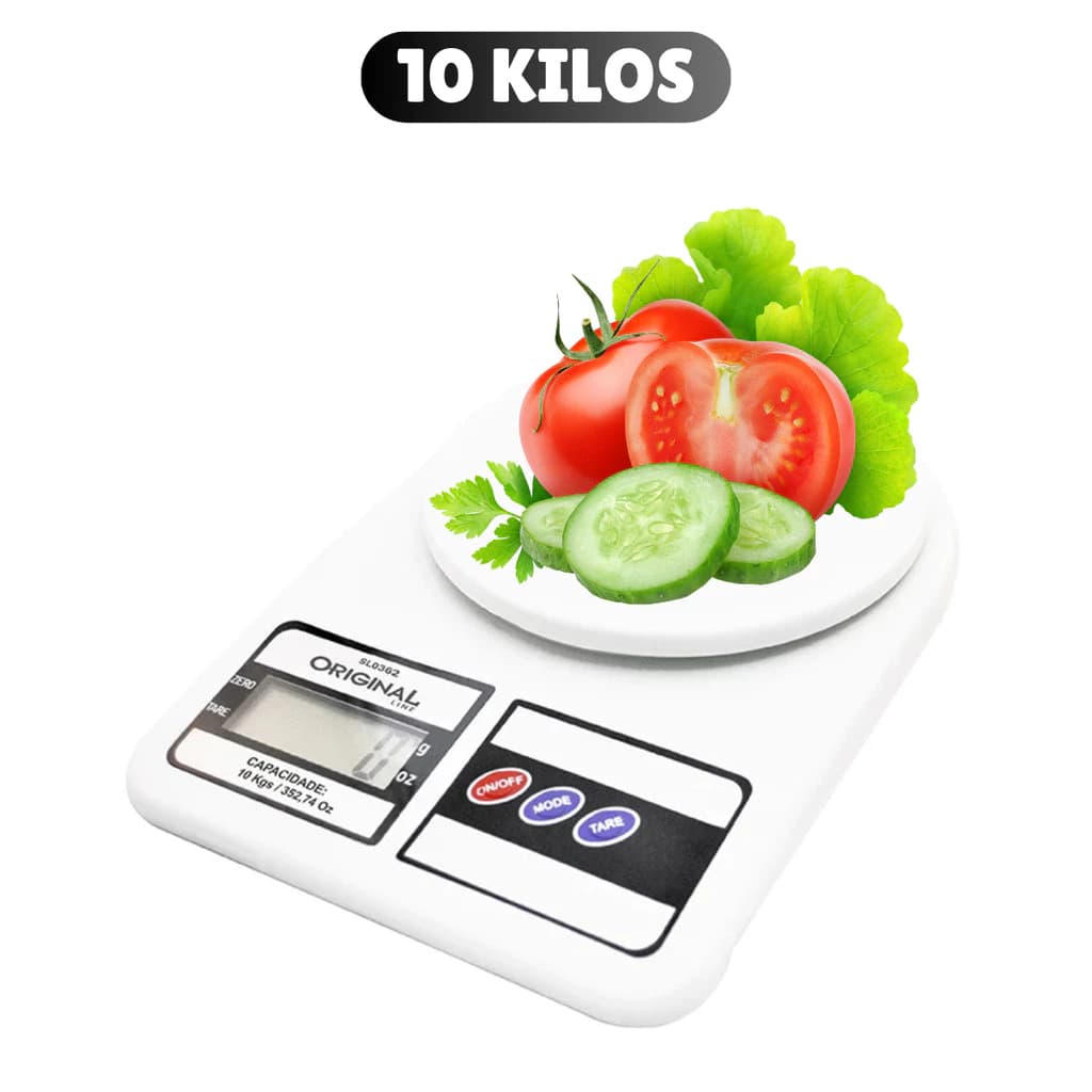 Balança Digital Cozinha Precisão 10kg Alimentos Legumes Frutas Dieta Nutriçãomc Pilhas Inclusas AA