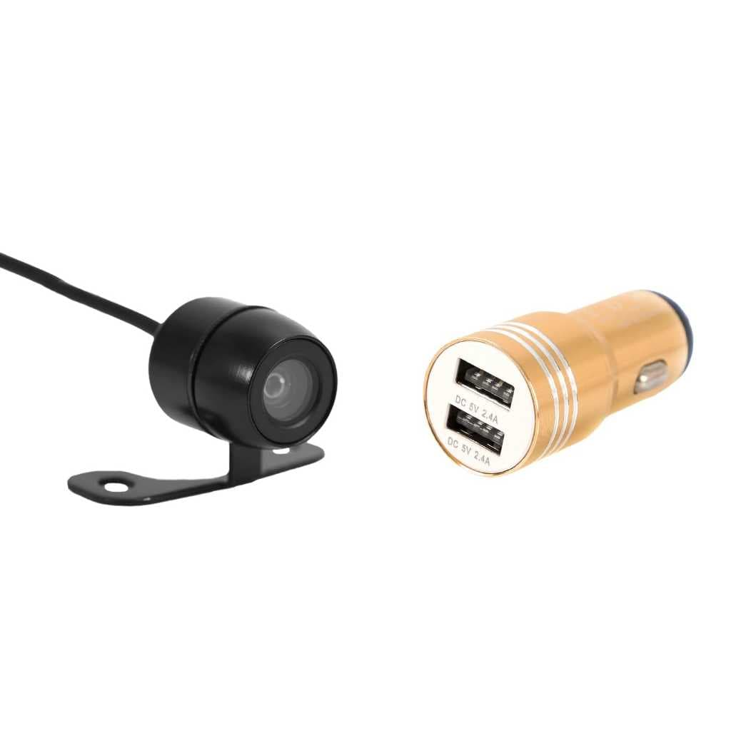 Combo Câmera de Ré Visão Noturna à Prova D'Água + Carregador Veicular USB Rápido 4.8A Kapbom | Segurança e Praticidade n
