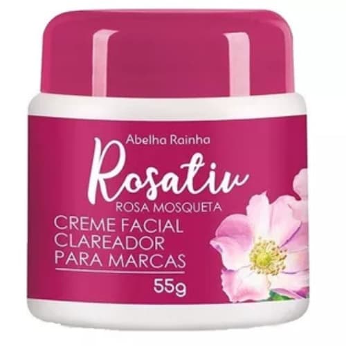 Creme Facial Clareador Rosativ 55g Rosa Mosqueta Abelha Rainha Para Marcas e Manchas