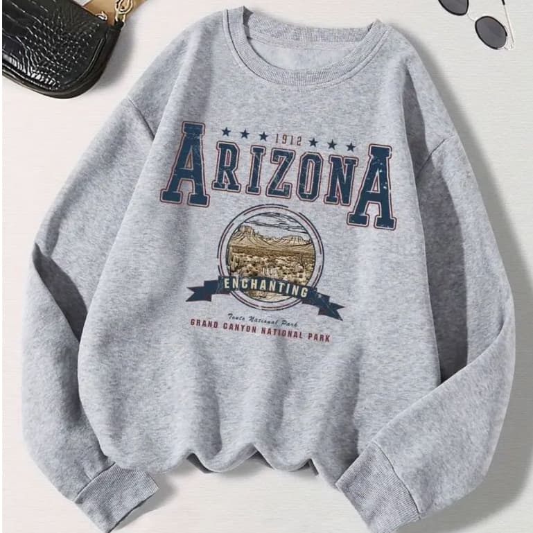 Moletom Careca 1912 Arizona Enchanting Gola Redonda Casaco Feminino Masculino Flanelado Unissex Inverno Frio bl