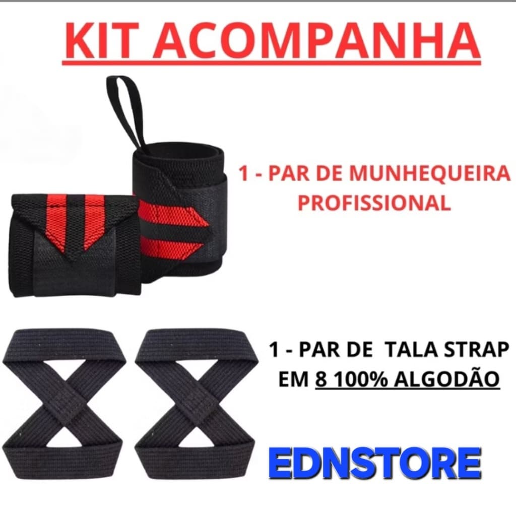 KITS MUNHEQUEIRAS PROFISSIONAIS + STRAPS 8 PREMIUM 100% ALGODÃO PARA CROSSFT E ACADEMIA.