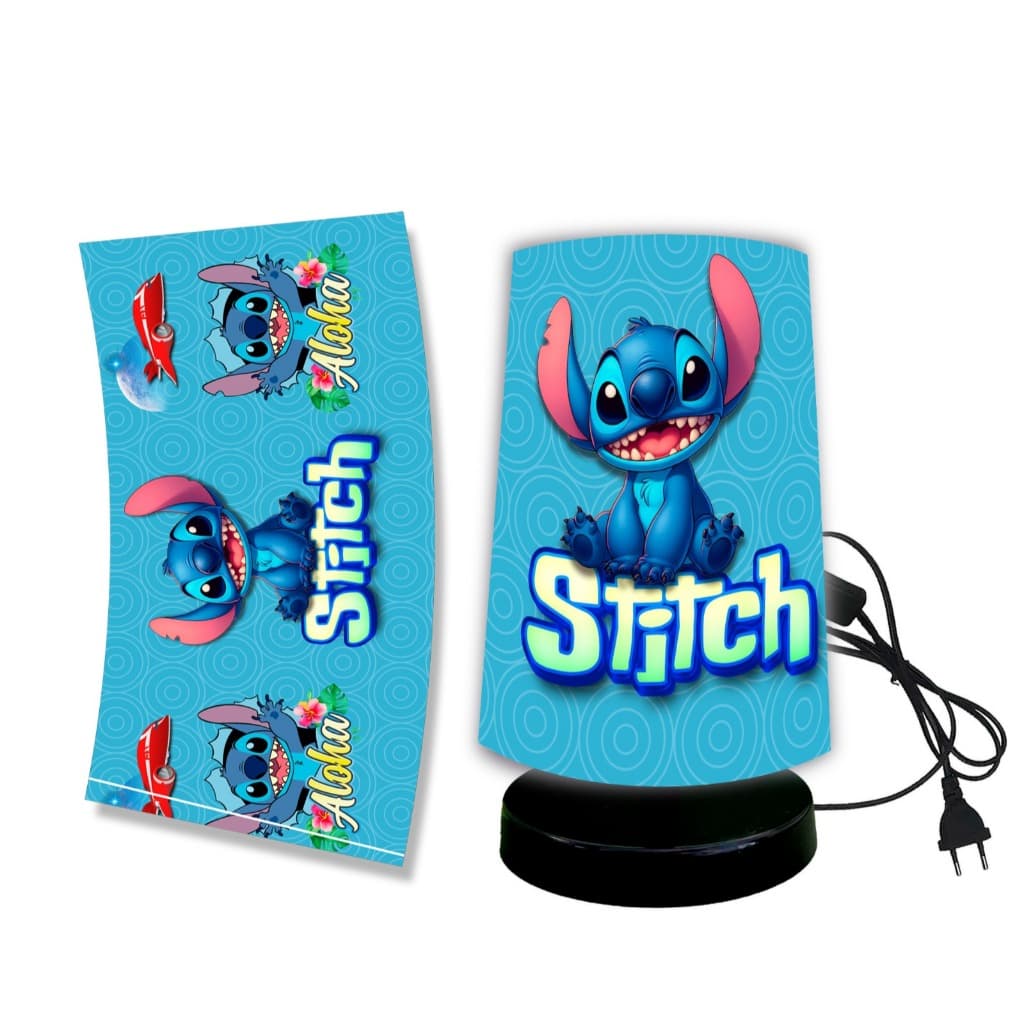 ABAJUR LUMINARIA INFANTIL UNIQUE QUARTO BEBE STITCH AZUL