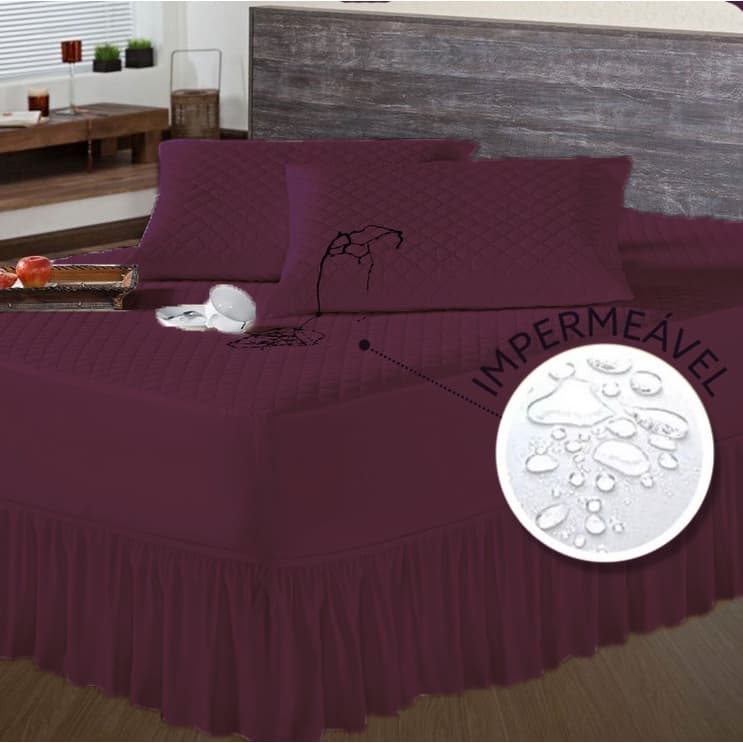 Kit Protetor Colchão King Impermeável + Saia Box Matelado