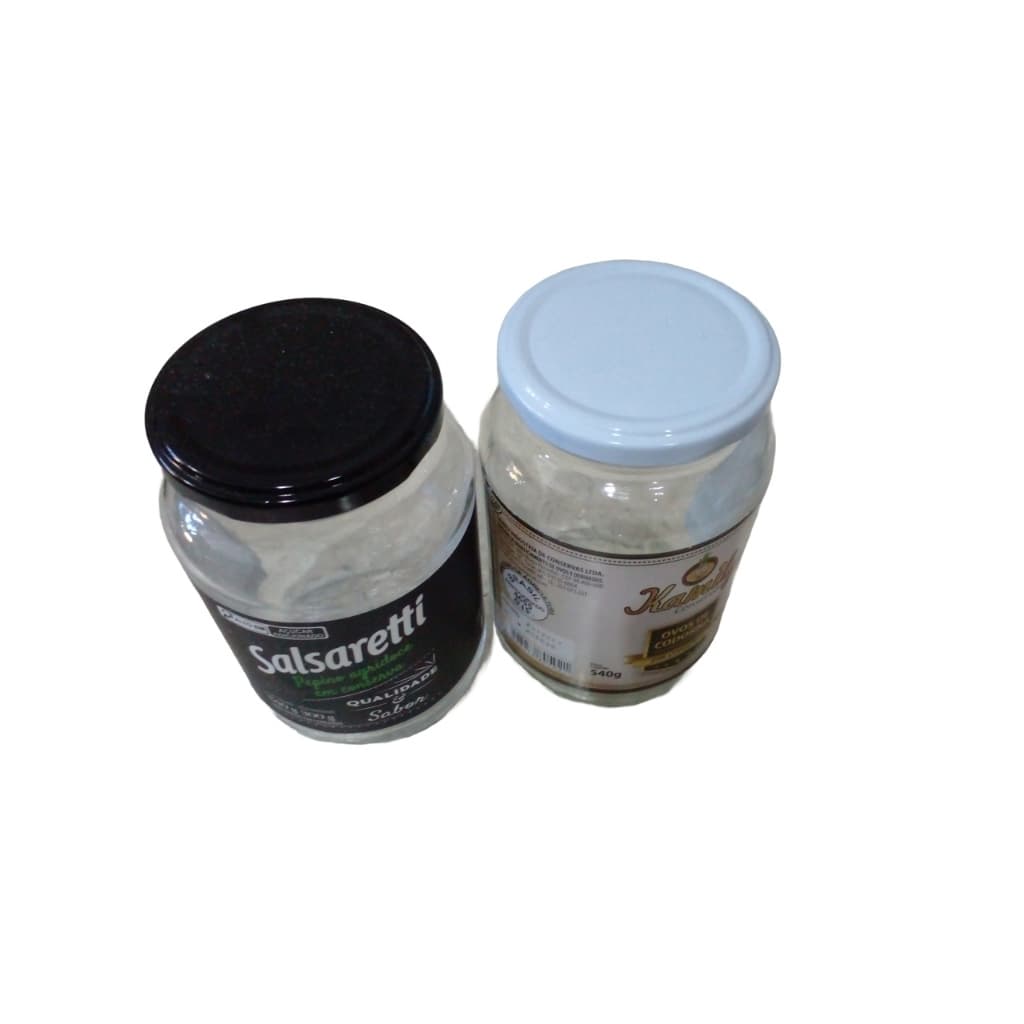 2x Potes Conserva 600ml + Tampa Metálica (Usado e Limpo)