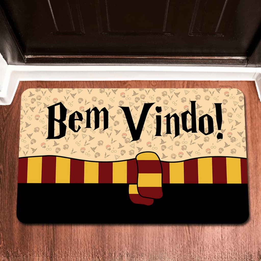 Tapete de Entrada Bem Vindo Harry Potter 55x35cm Geek