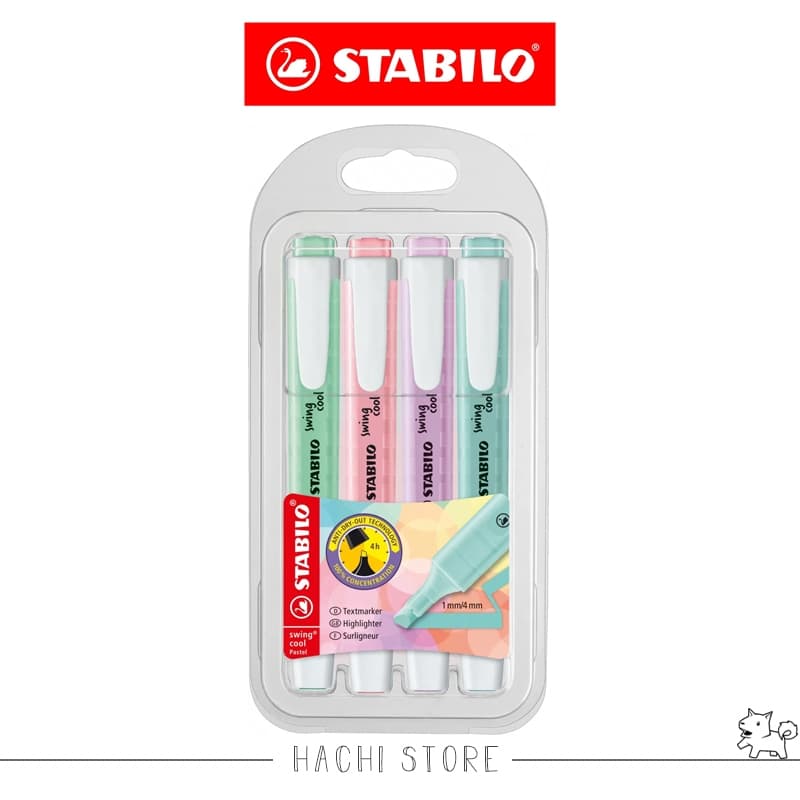 Marca-textos Swing Cool Pastel 4x - Stabilo - Importado Alemanha 275/4-08
