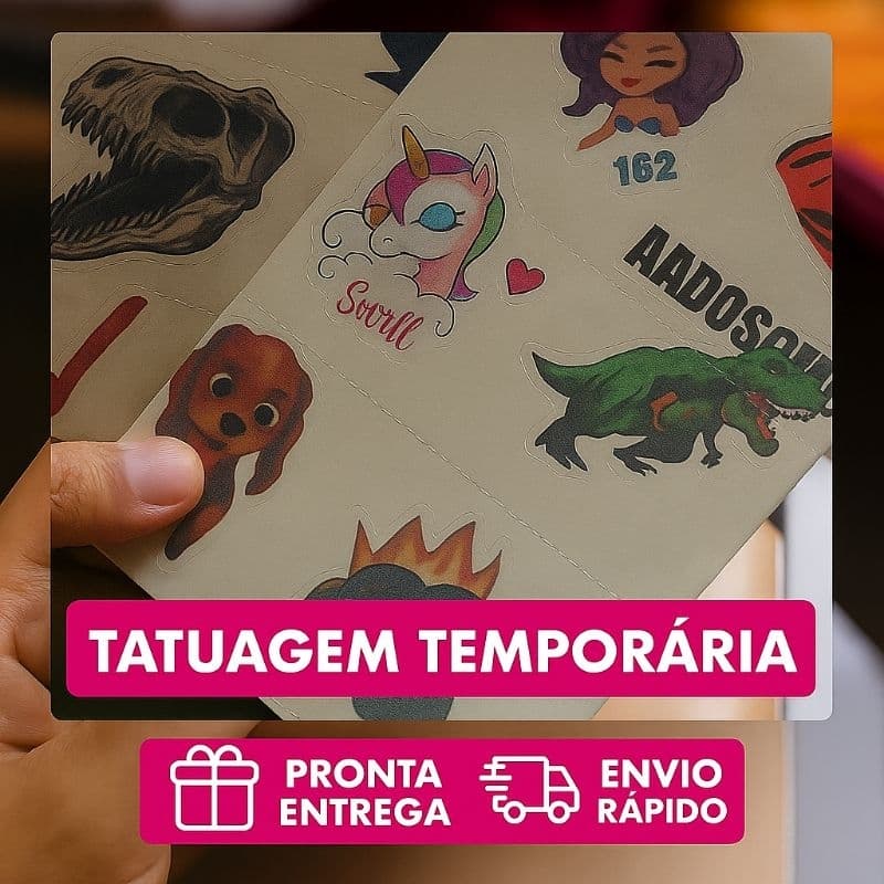 Tatuagem Temporária Infantil BRW - Kit com 12 Unidades - Festa Infantil - Lembrancinha - Criativo