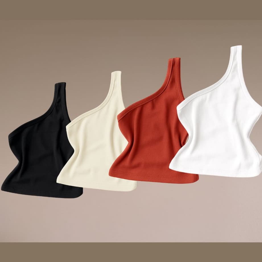 Blusas Feminina Básica Elegante Nula Manga Ribana Canelada Mula Manca