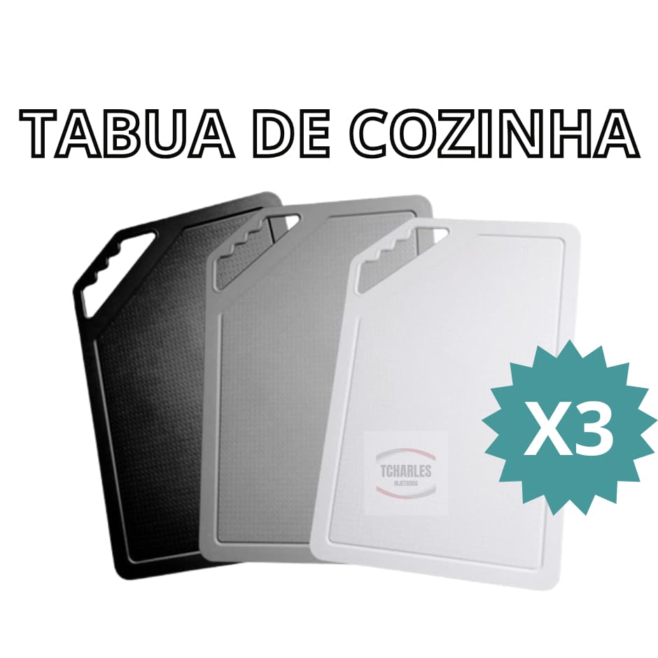 Kit 3 Tábua Para Corte De Carne De Plástico Cozinha