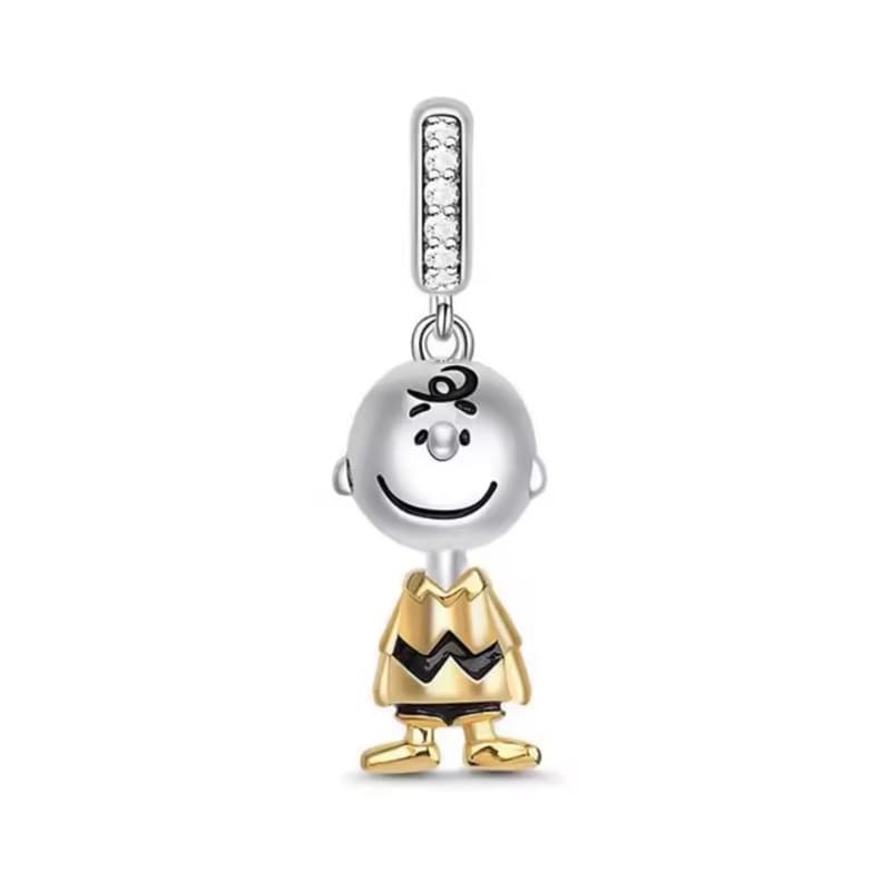 Berloque Charm Charlie Brown Snoop Dog em Prata 925