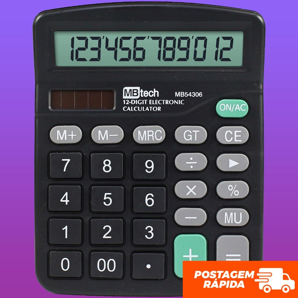 Calculadora Padrão de Mesa Comercial Escritório Loja 12 Digitos