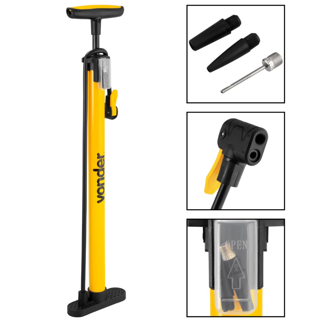 Bomba Encher Pneu Vonder Manual Profissional Bike Moto Carro Bola